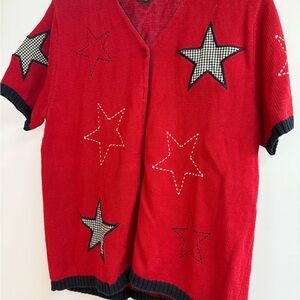 Red Star Pattern Women's Cardigan